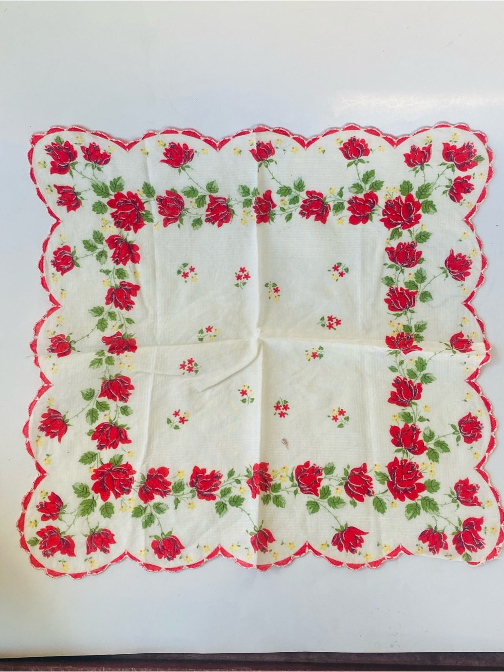 Lot Of 8 Vintage 12” Square Lady’s Handkerchief 7 Cotton 1 Nylon Sheer